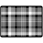 Black White Plaid Checked Seamless Pattern Double Sided Fleece Blanket (Large)  80 x60  Blanket Back