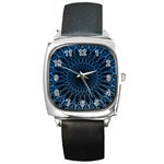 Abstract Rosette Web Network Square Metal Watch