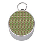 Background Green Ornamental Pattern Mini Silver Compasses
