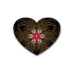 Fractal Background Design Abstract Heart Coaster (4 pack) 