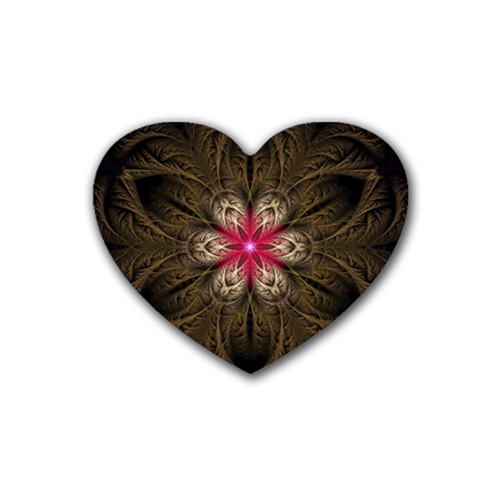 Fractal Background Design Abstract Heart Coaster (4 pack) 