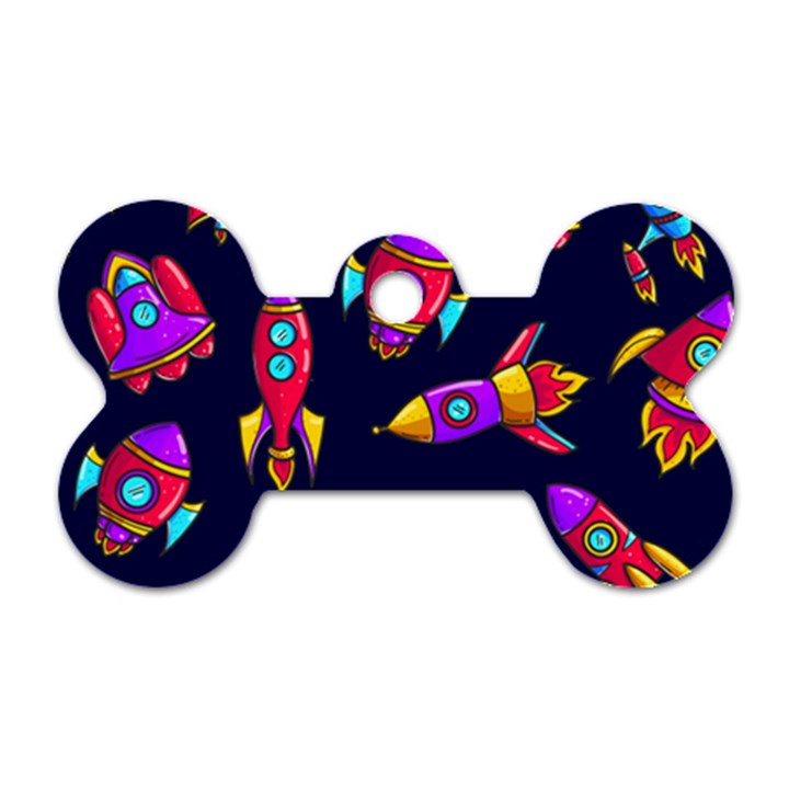 Space Patterns Dog Tag Bone (Two Sides)