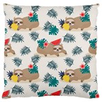 Cute Lazy Sloth Summer Fruit Seamless Pattern Large Cushion Case (One Side)