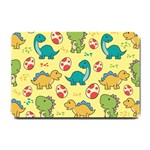 Seamless pattern with cute dinosaurs character Small Doormat 