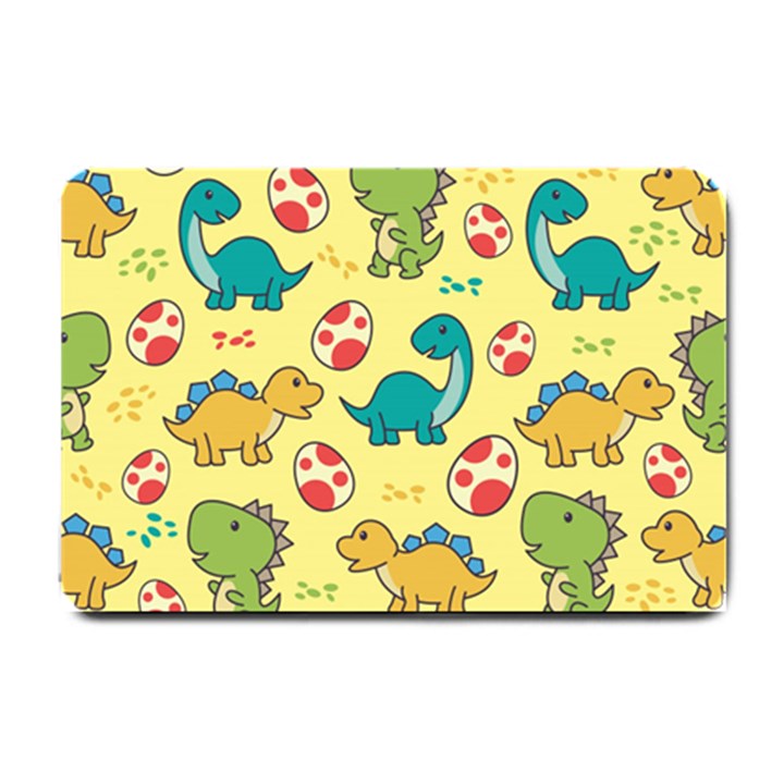 Seamless pattern with cute dinosaurs character Small Doormat 