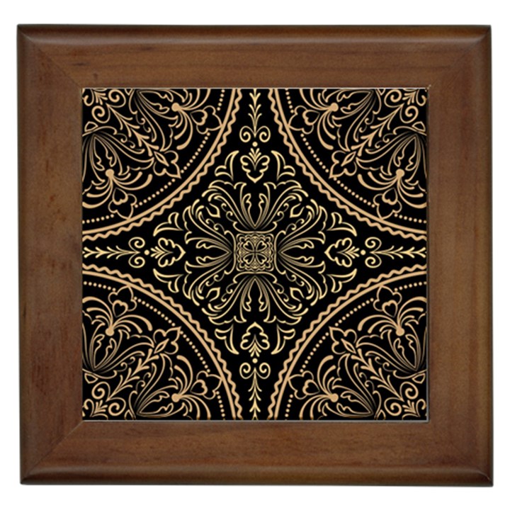 Zentangle-styled-ornament-pattern Framed Tile