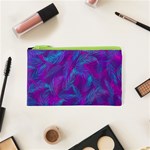 Leaf pattern with neon purple background Cosmetic Bag (XS)
