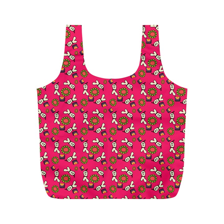Clown Ghost Pattern Pink Full Print Recycle Bag (M)