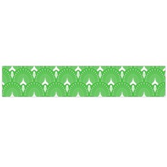 Green And White Art-deco Pattern Large Flano Scarf 