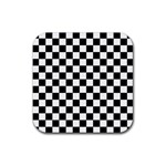 Black and white chessboard pattern, classic, tiled, chess like theme Rubber Coaster (Square) 