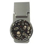 Grunge Seamless Pattern With Skulls Money Clips (Round) 