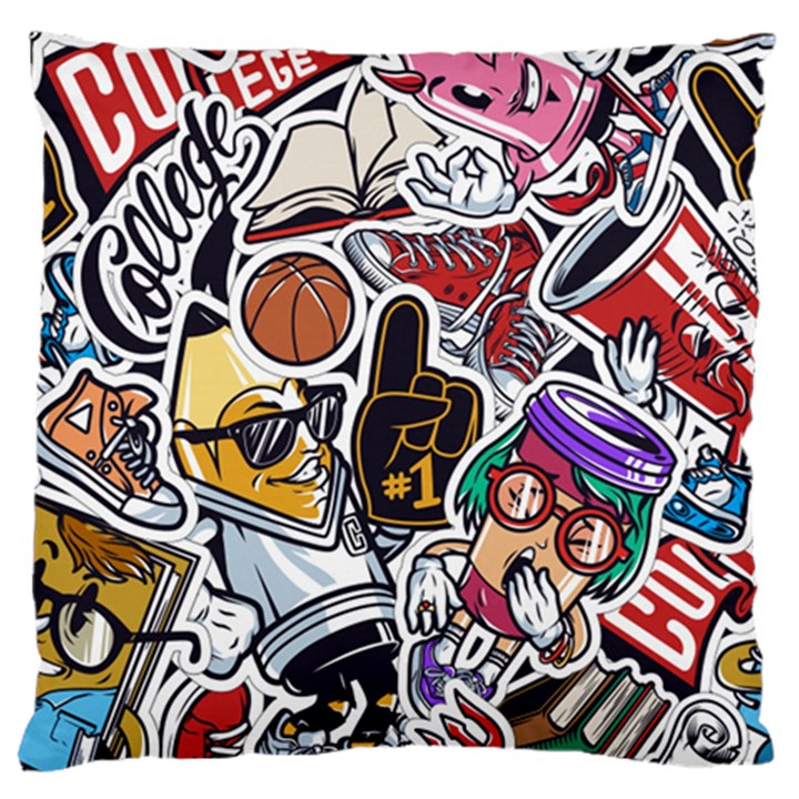 Vintage College Colorful Seamless Pattern Large Cushion Case (Two Sides)