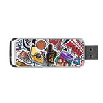 Vintage College Colorful Seamless Pattern Portable USB Flash (One Side) Front