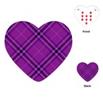 Purple and Black Plaid Playing Cards Single Design (Heart)