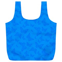 Cornflower Blue Butterfly Print Full Print Recycle Bag (xl)