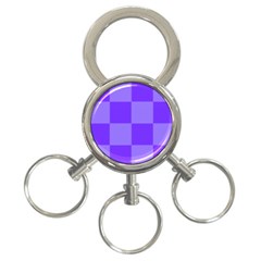 Purple Gingham Check Squares Pattern 3-ring Key Chain
