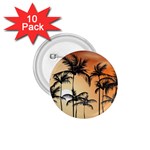 Sunset Palm Trees Beach Summer 1.75  Buttons (10 pack)