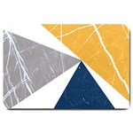 Abstrait triangles Jaune/Bleu/Gris Large Doormat 