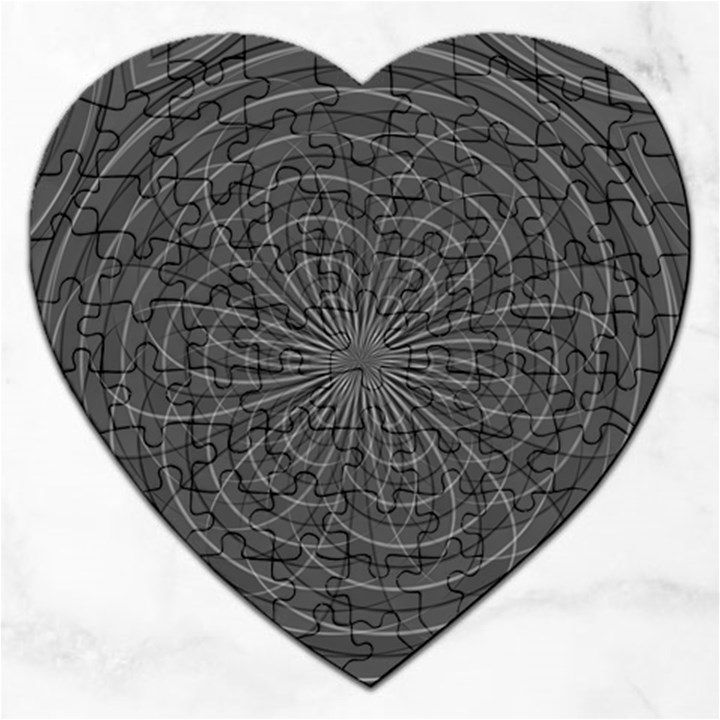 Abstract spirals, spiral abstraction, gray color, graphite Jigsaw Puzzle (Heart)