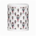 Sketchy Style Scarecrow Drawing Motif Pattern Morph Mugs Center