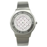 Sketchy Style Scarecrow Drawing Motif Pattern Stainless Steel Watch