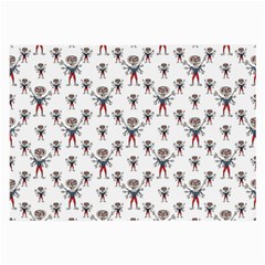Sketchy Style Scarecrow Drawing Motif Pattern Large Glasses Cloth