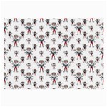 Sketchy Style Scarecrow Drawing Motif Pattern Large Glasses Cloth (2 Sides) Back