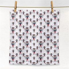 Sketchy Style Scarecrow Drawing Motif Pattern Face Towel