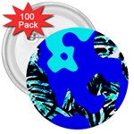 Abstract Tropical 3  Buttons (100 pack) 