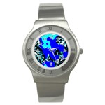 Abstract Tropical Stainless Steel Watch