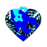 Abstract Tropical Dog Tag Heart (Two Sides)