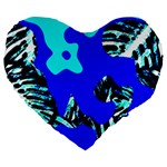 Abstract Tropical Large 19  Premium Heart Shape Cushions