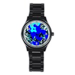 Abstract Tropical Stainless Steel Round Watch