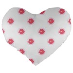 Lips Bubblegum Pattern Large 19  Premium Flano Heart Shape Cushions Back
