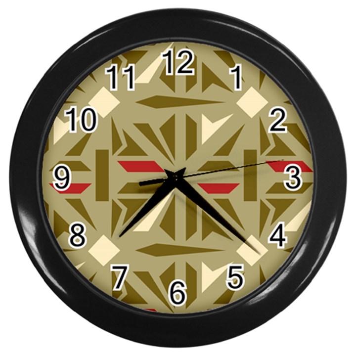 Abstract pattern geometric backgrounds   Wall Clock (Black)