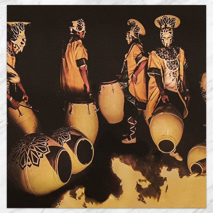 Candombe Drummers Warming Drums Canvas 16  x 16 