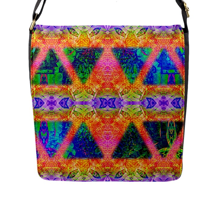 Triangular Dreams Flap Closure Messenger Bag (L)