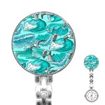 Sea waves seamless pattern Stainless Steel Nurses Watch
