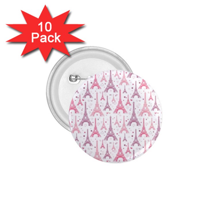 Eiffel Tower Pattern Wallpaper 1.75  Buttons (10 pack)