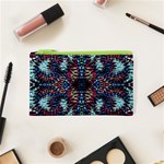 Blue onn burgundy Cosmetic Bag (XS)