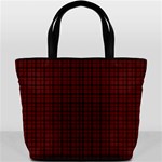 Dark Red Small Plaids Lines Bucket Bag