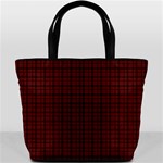 Dark Red Small Plaids Lines Bucket Bag Back