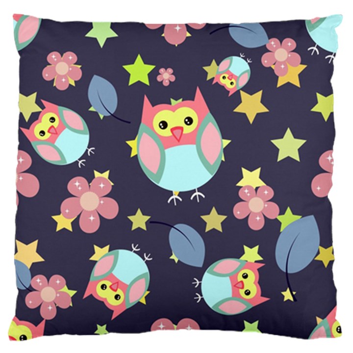 Owl Star Pattern Background Standard Flano Cushion Case (One Side)