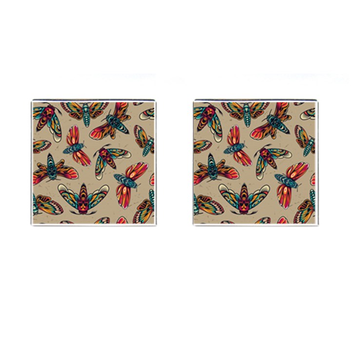 Tattoos Colorful Seamless Pattern Cufflinks (Square)