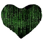Matrix Technology Tech Data Digital Network Large 19  Premium Flano Heart Shape Cushions Back