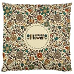 Seamless Pattern With Flower Birds Large Cushion Case (One Side)