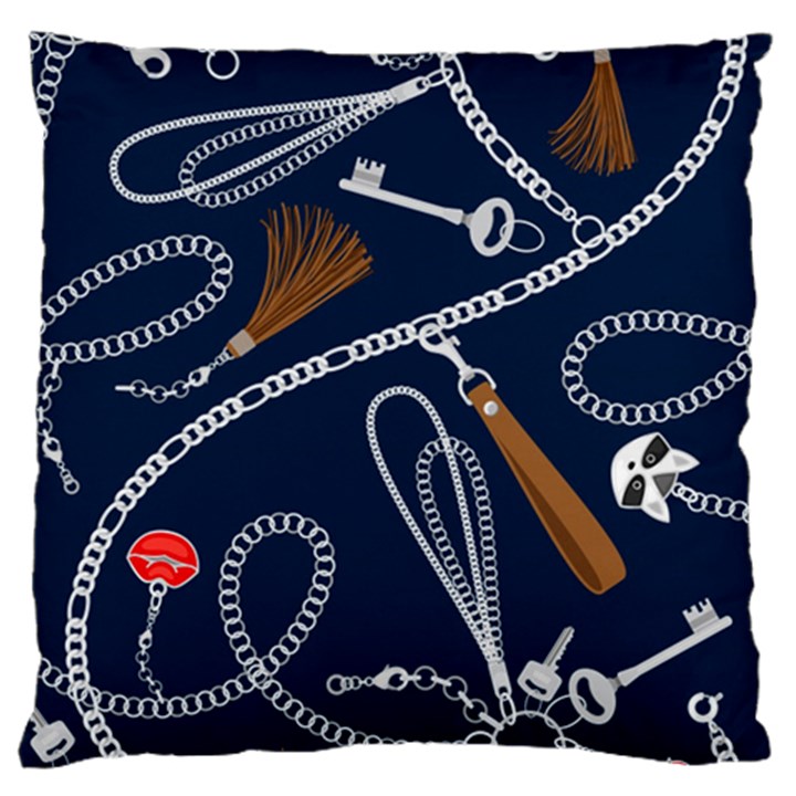Chains-seamless-pattern Large Cushion Case (One Side)