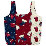 Flat Design Christmas Pattern Collection Art Full Print Recycle Bag (XL) Back