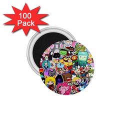 Assorted Cartoon Characters Doodle  Style Heroes 1 75  Magnets (100 Pack) 