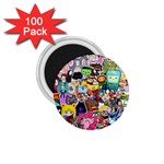 Assorted Cartoon Characters Doodle  Style Heroes 1.75  Magnets (100 pack) 